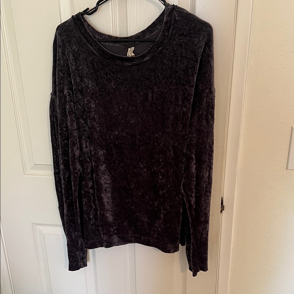 We The Free Black Velvet Sweatshirt